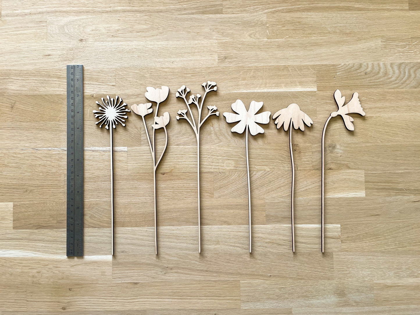 Large Individual Wooden Flower Stems - Unfinished - Paint Your Own