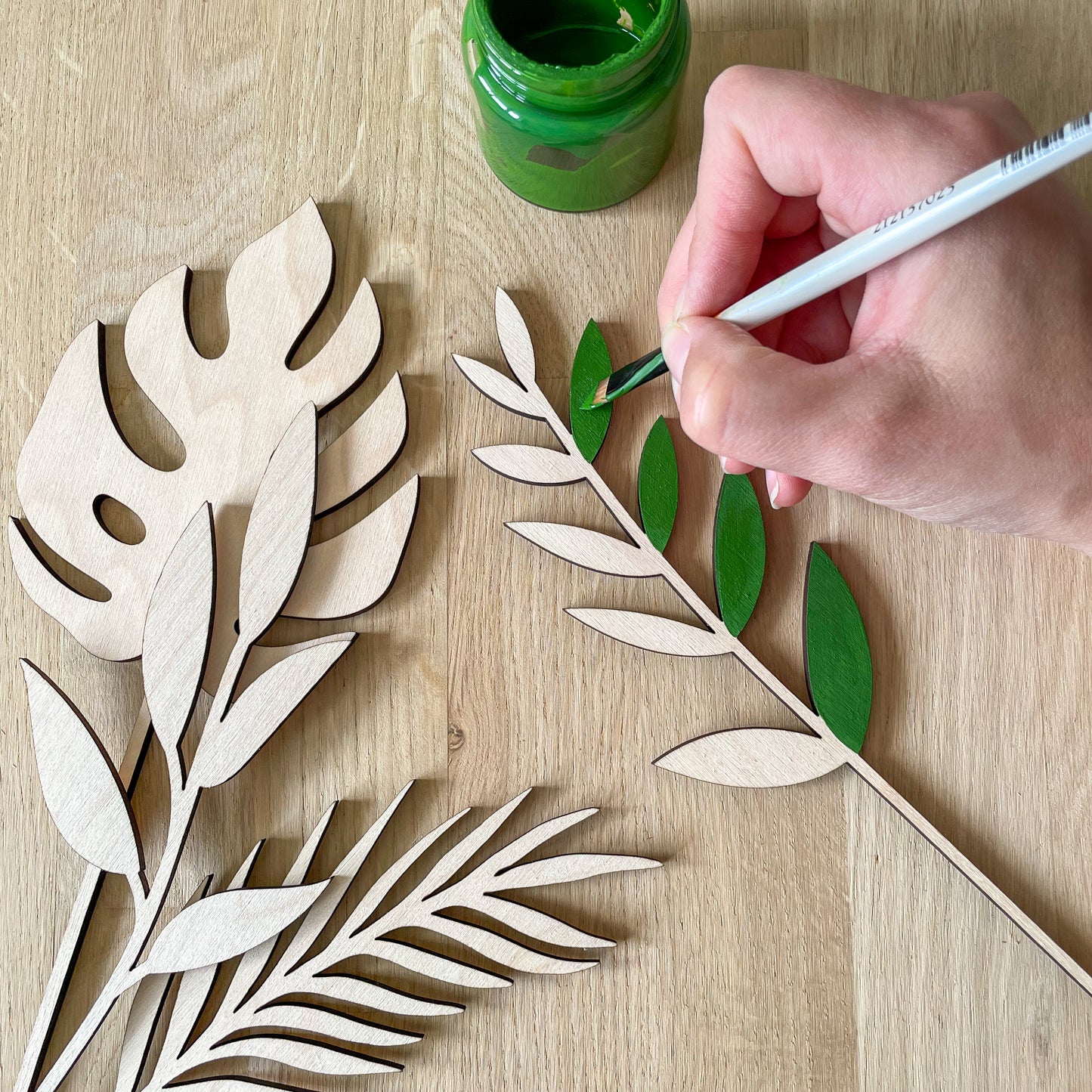 Large Individual Wooden Flower Stems - Unfinished - Paint Your Own