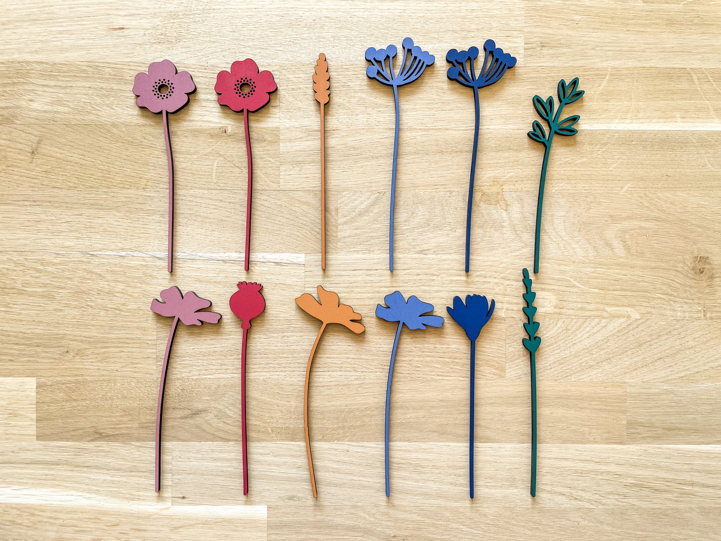 Mini Individual Wooden Wildflower Stems