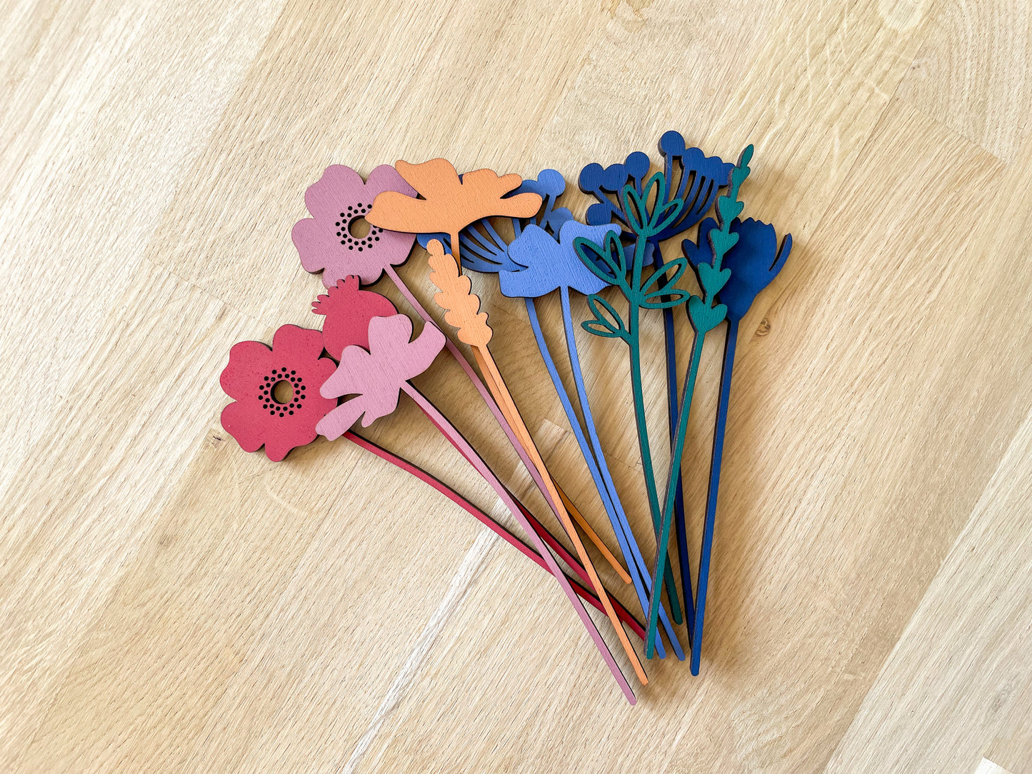 Mini Individual Wooden Wildflower Stems