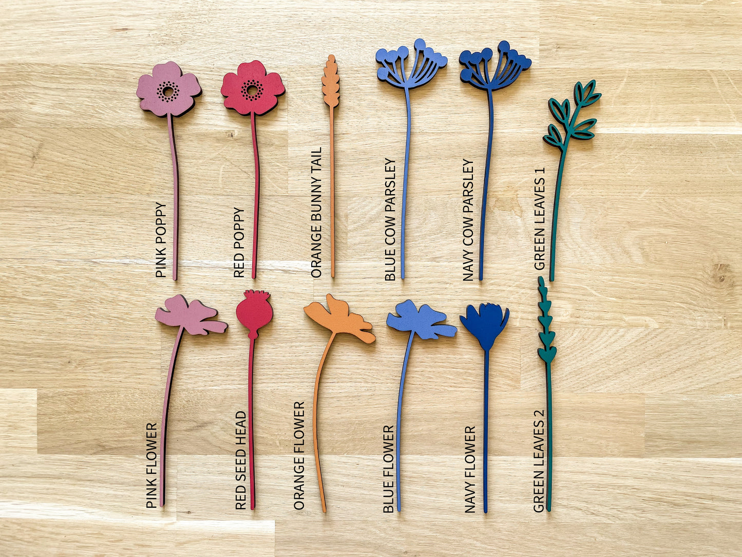 Mini Individual Wooden Wildflower Stems
