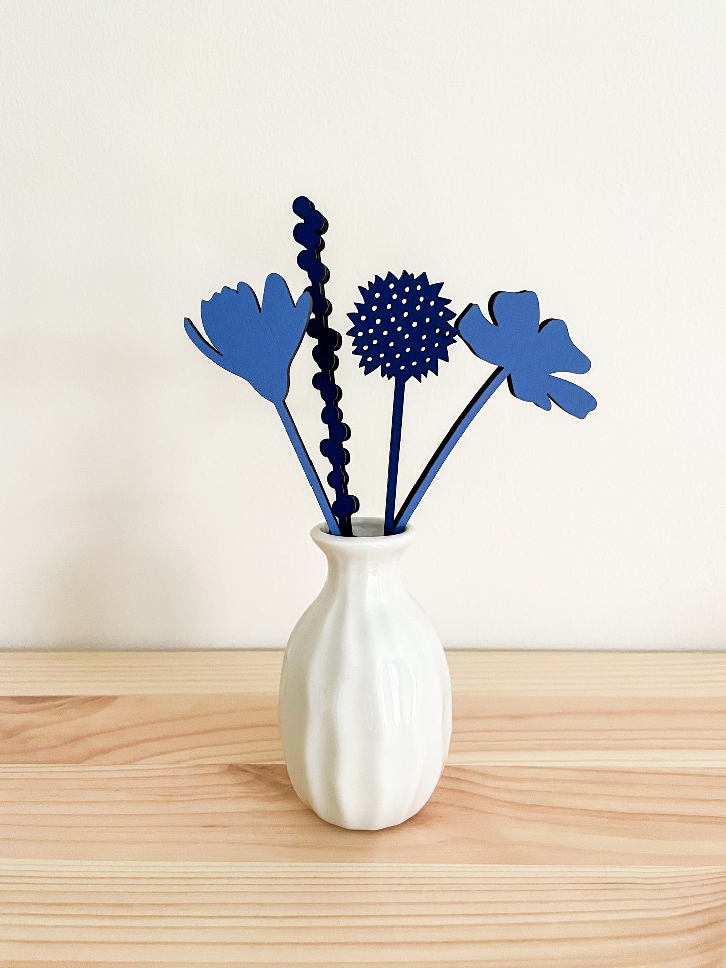 Mini Wooden Wildflowers Set - Blue
