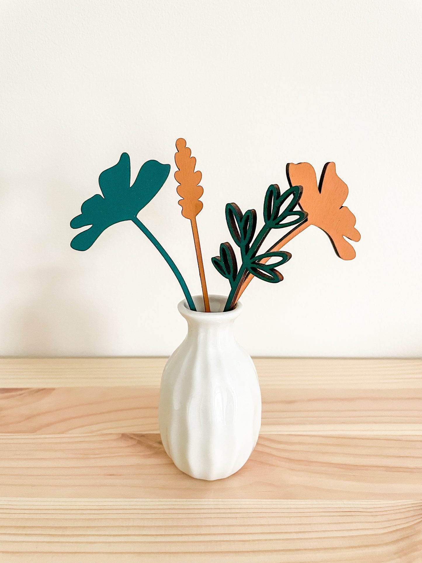 Mini Wooden Wildflowers Set - Orange