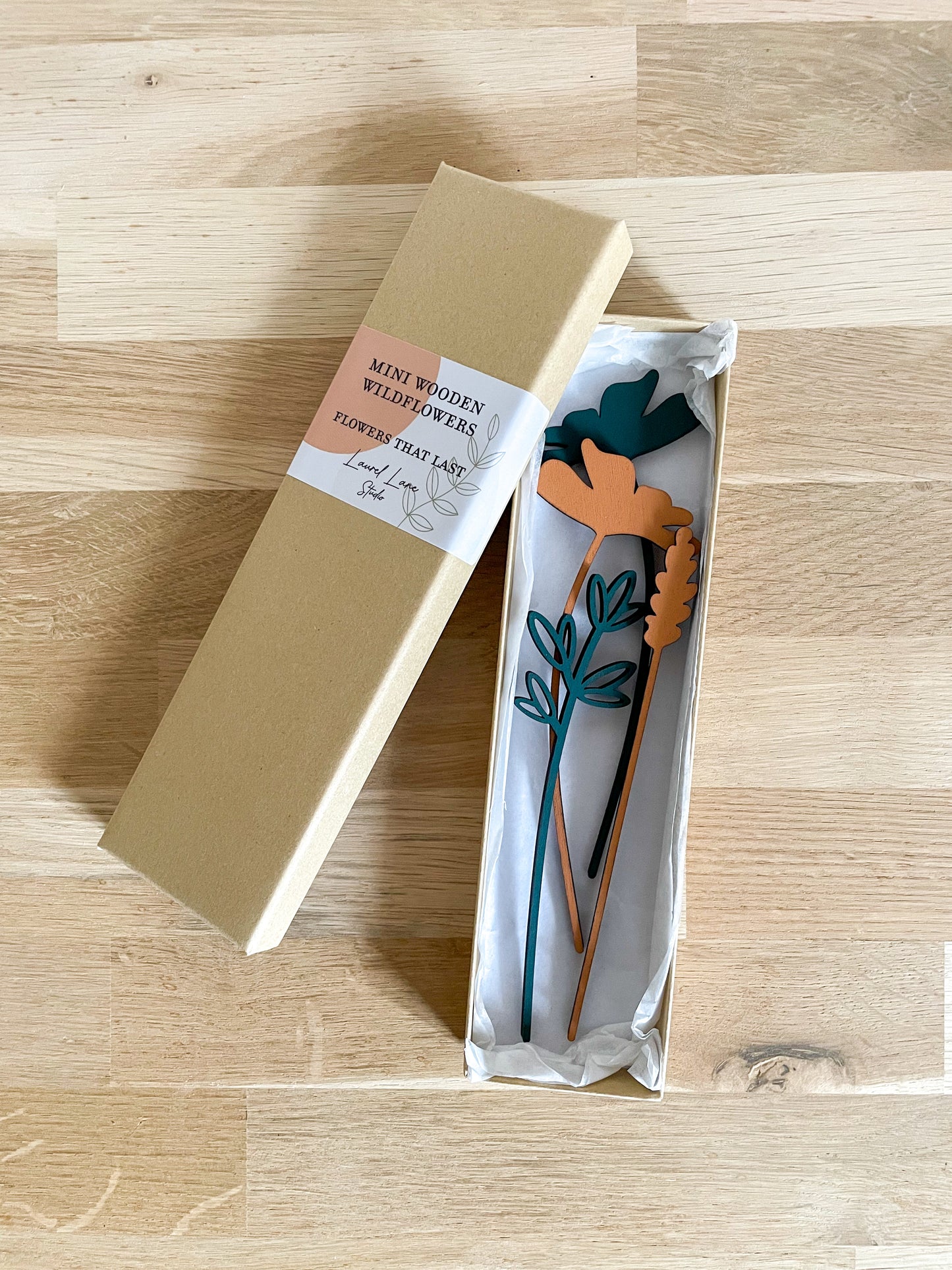 Mini Wooden Wildflowers Set - Orange