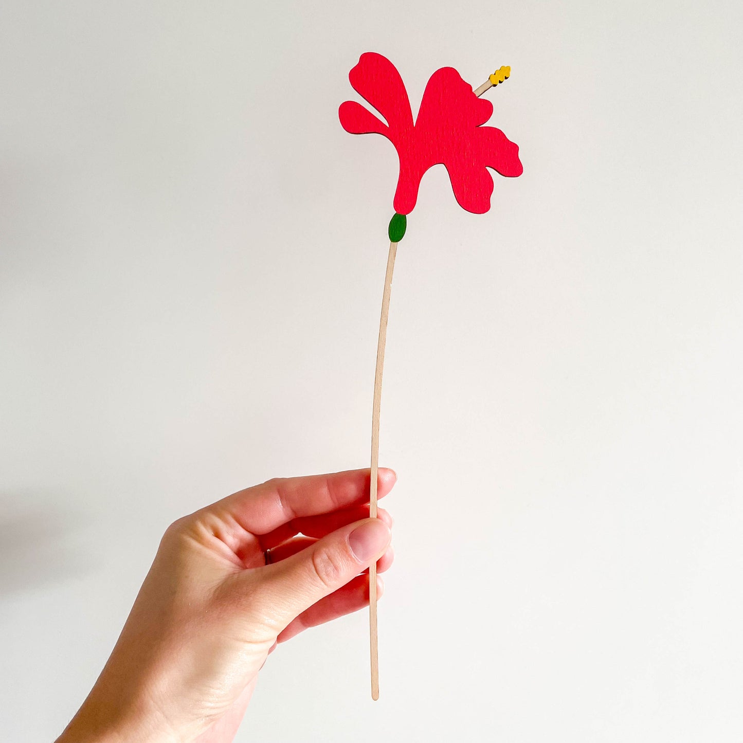 Large Individual Wooden Flower Stems - Hand Painted - END OF LINE