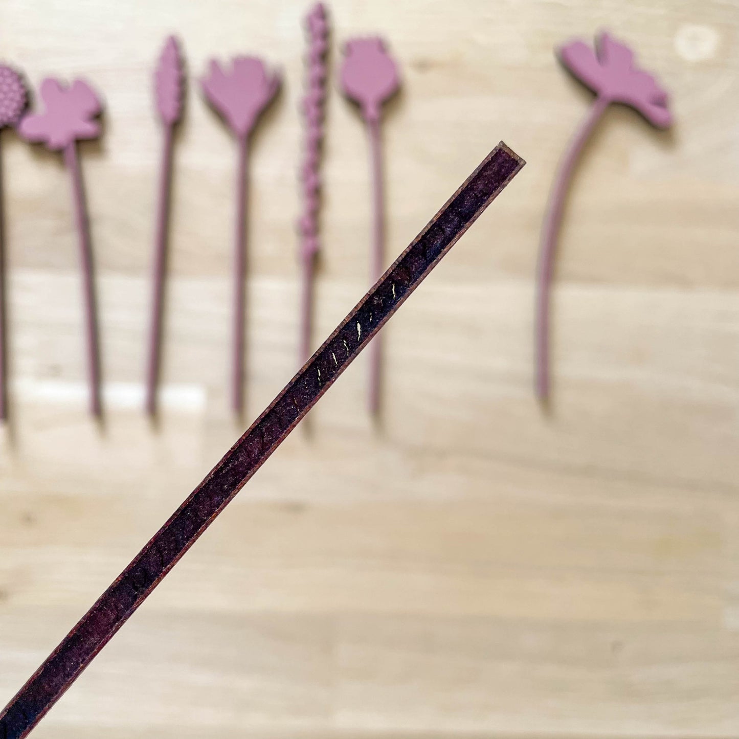 Mini Wooden Wildflower Stems - Pink - SECONDS
