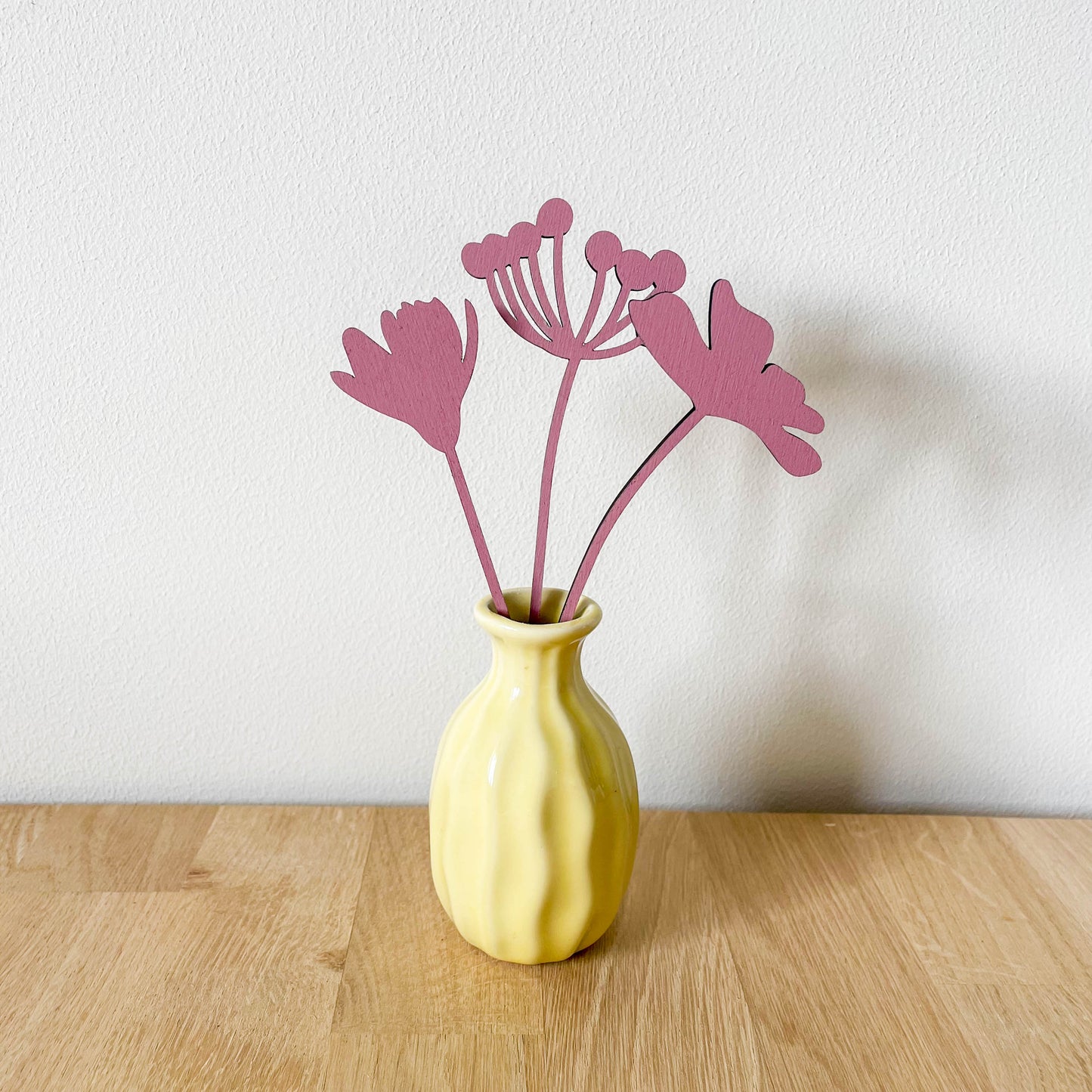 Mini Wooden Wildflower Stems - Pink - SECONDS