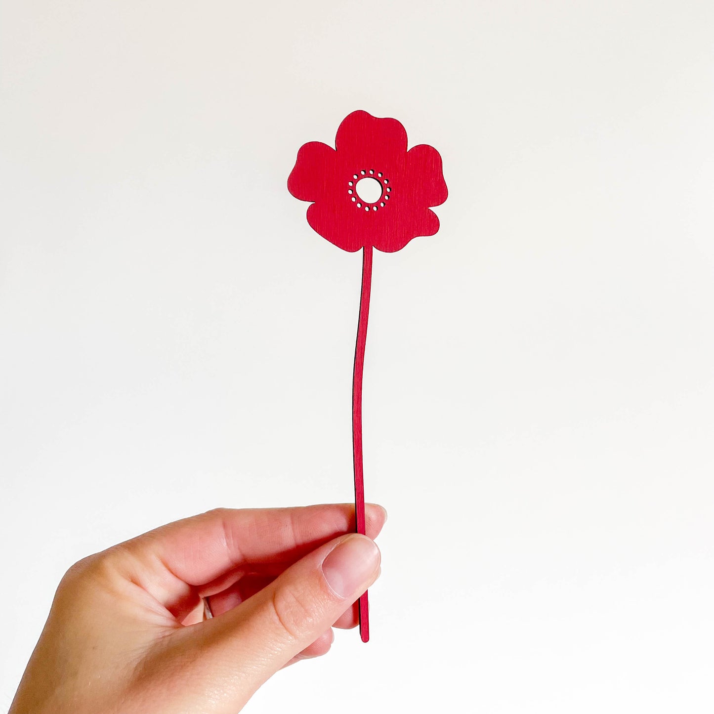 Mini Wooden Wildflower Stems - Red - SAMPLES