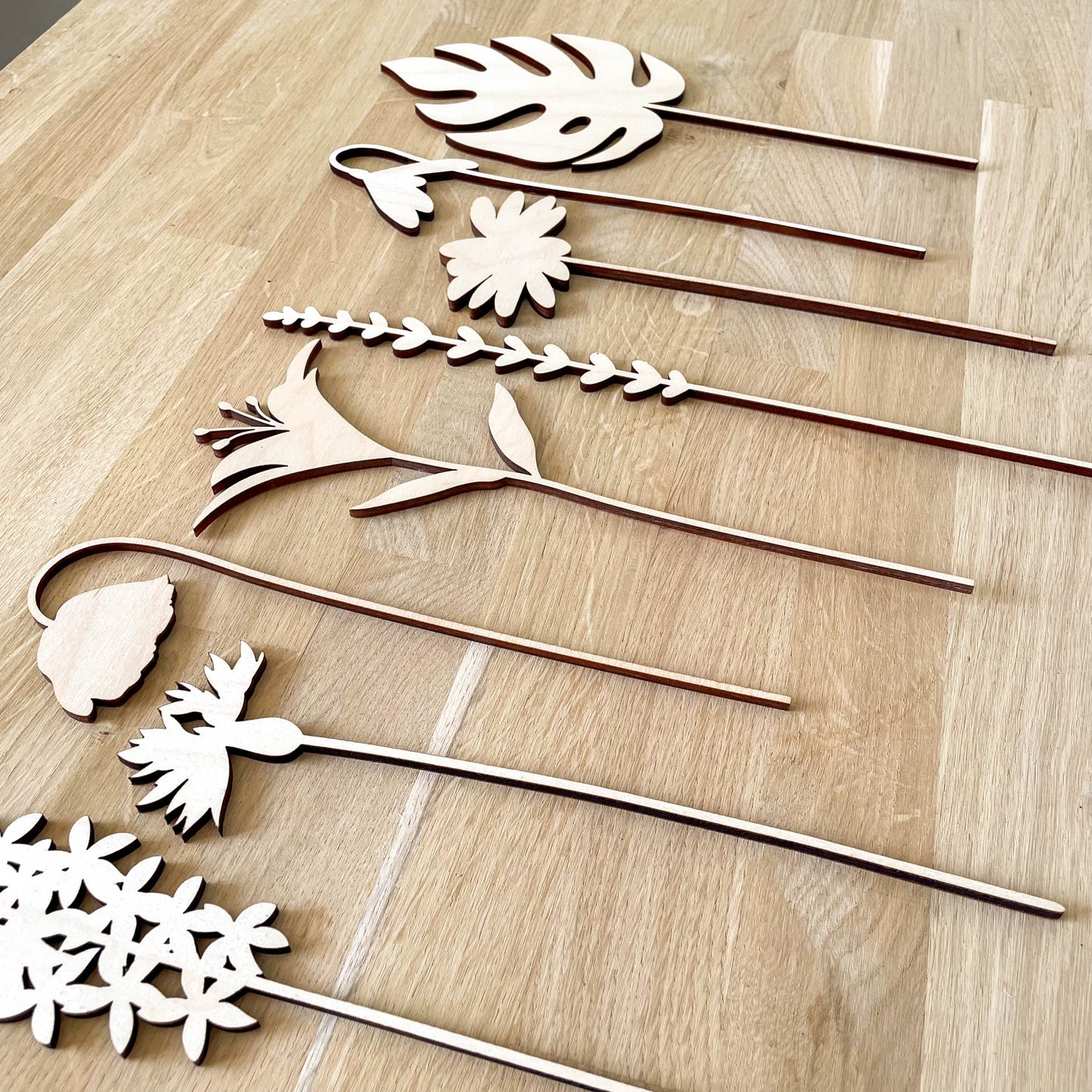 Large Individual Wooden Flower Stems - Unfinished - Paint Your Own - END OF LINE