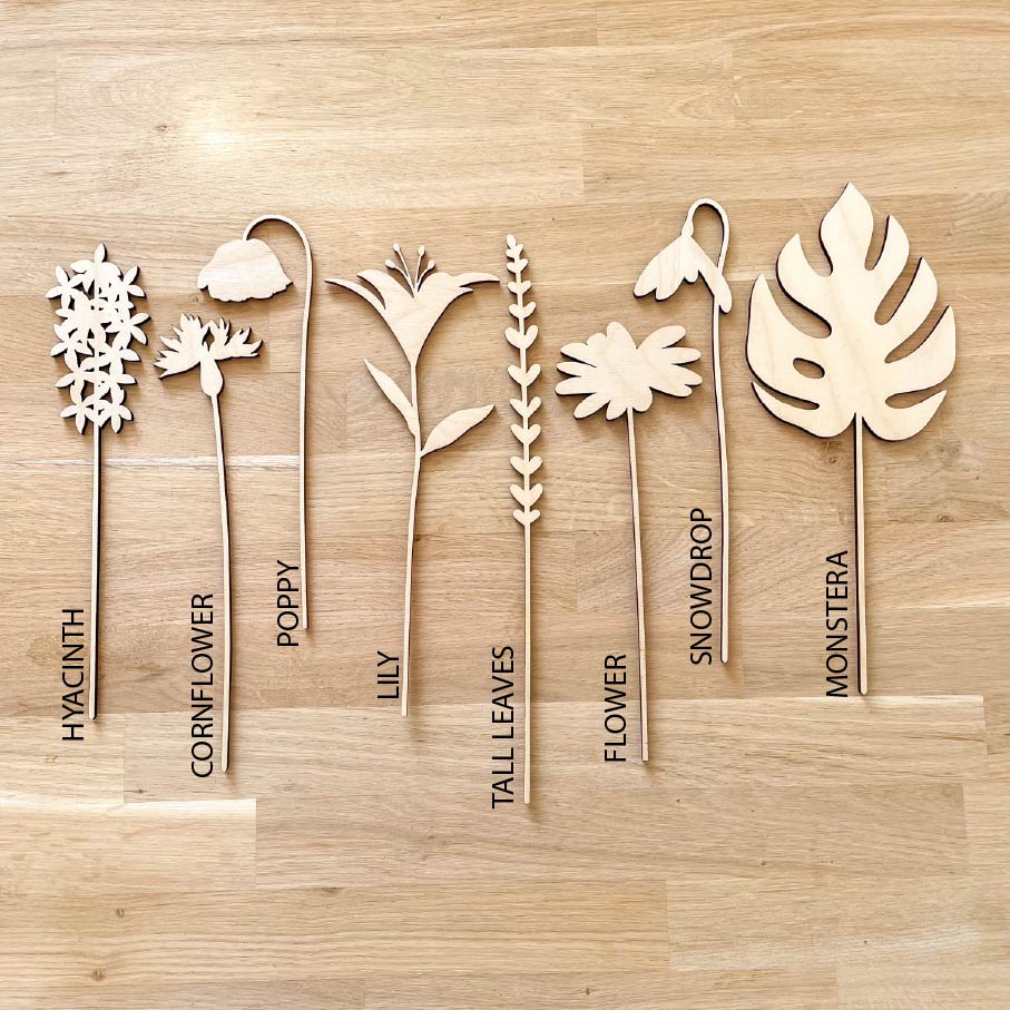 Large Individual Wooden Flower Stems - Unfinished - Paint Your Own - END OF LINE