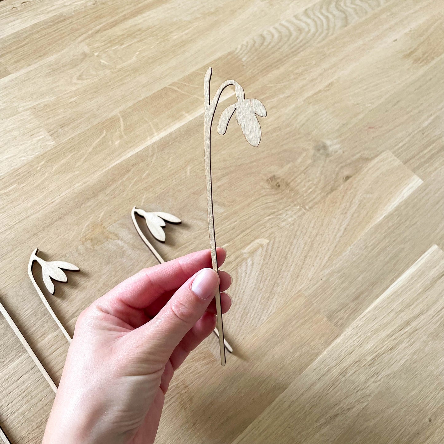 Mini Wooden Snowdrop Stems - Unfinished - Paint Your Own - END OF LINE