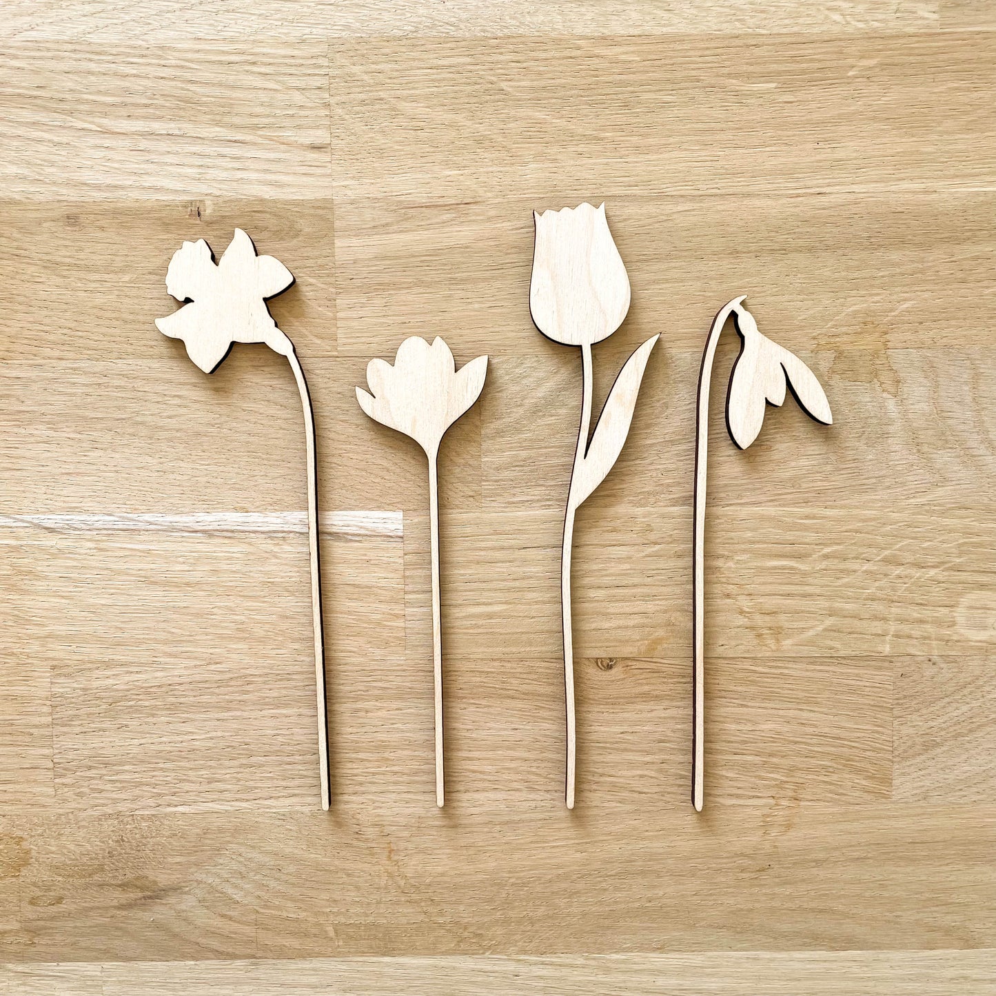 Small Wooden Spring Flower Stems - Unfinished - Paint Your Own - END OF LINE