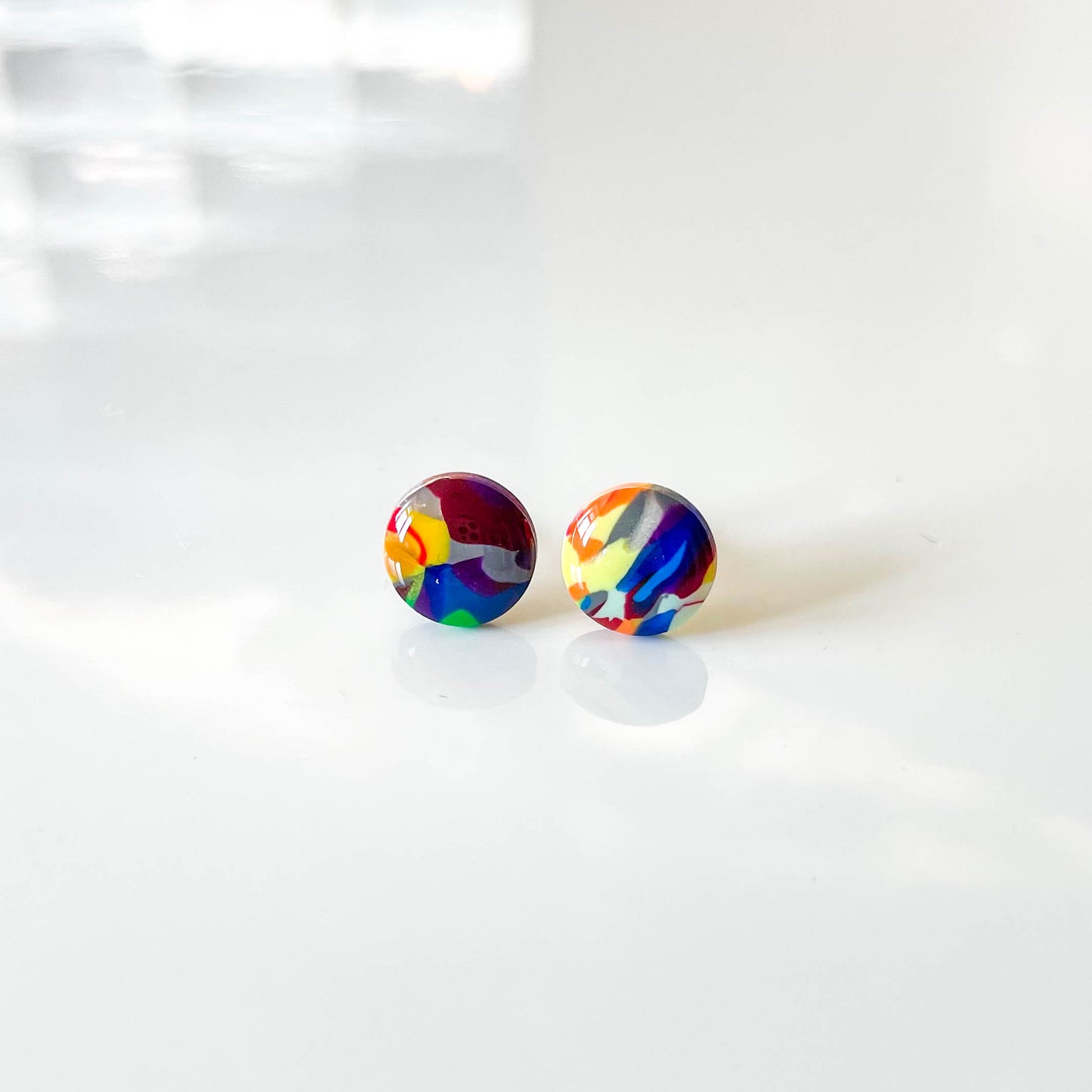 Multi Coloured Stud Earrings