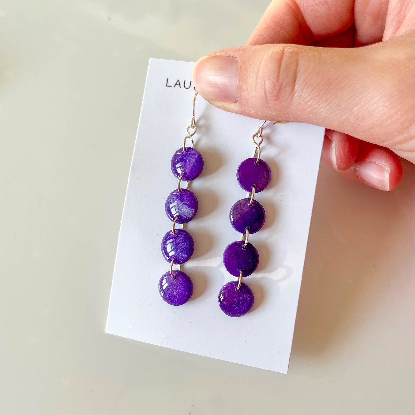 Purple Long Earrings