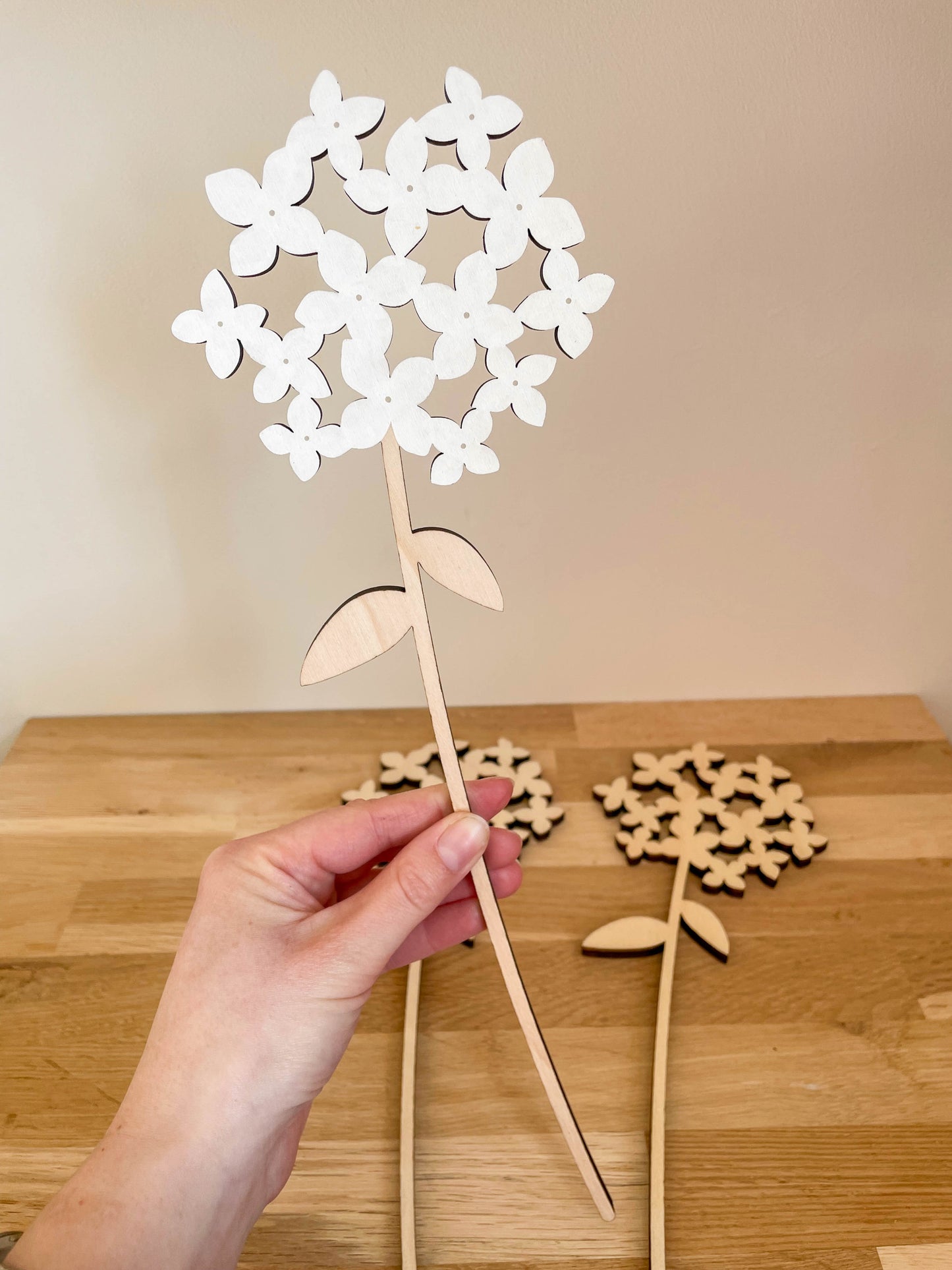 Extra Large Wooden Hydrangea - Painted/Unpainted - SAMPLE