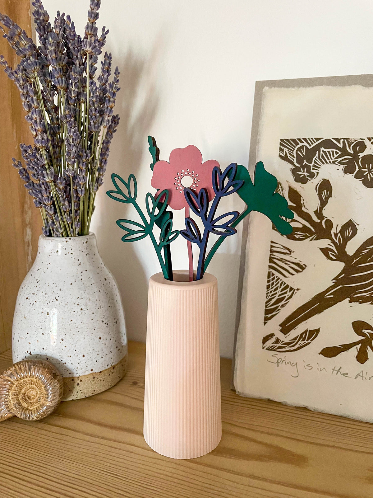 Mini Wooden Wildflowers - Navy Blue - END OF LINE