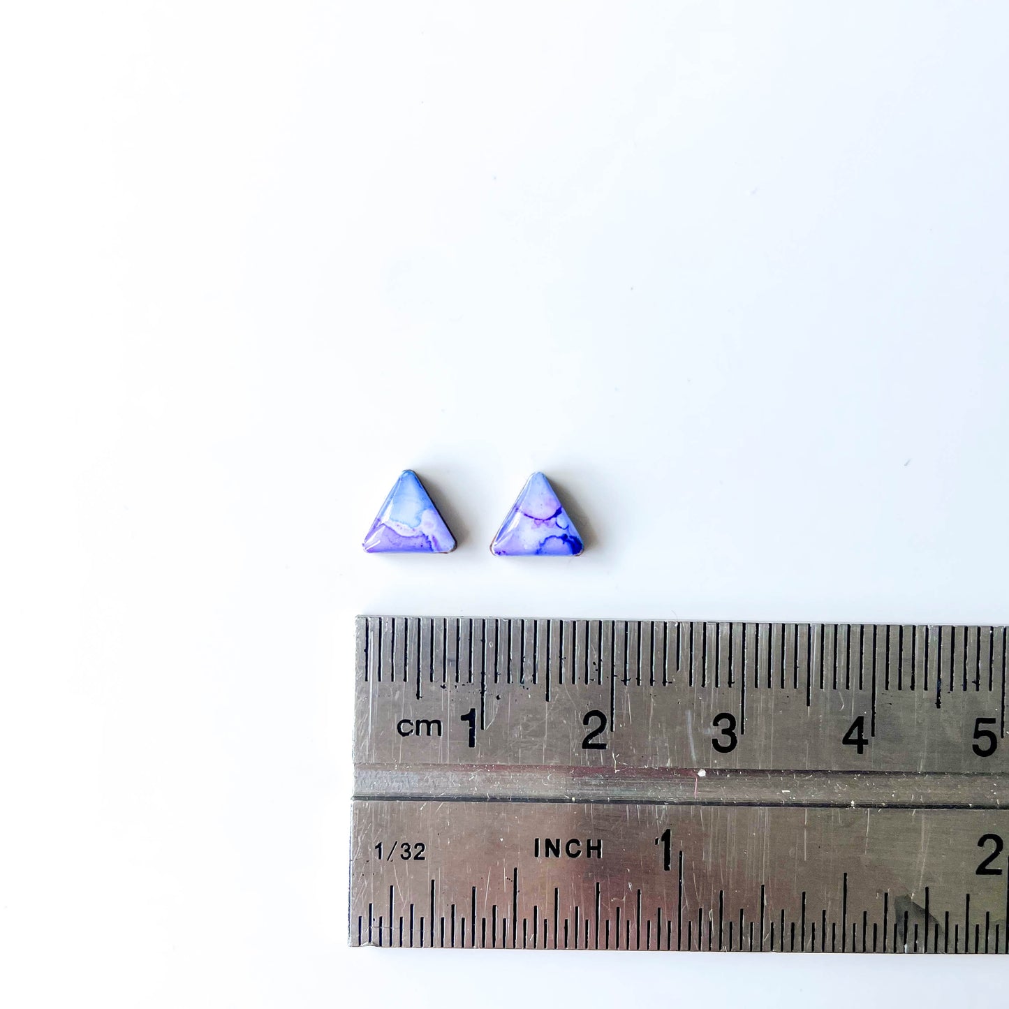 Triangle Stud Earrings - Purple Mix - Rainbow Collection