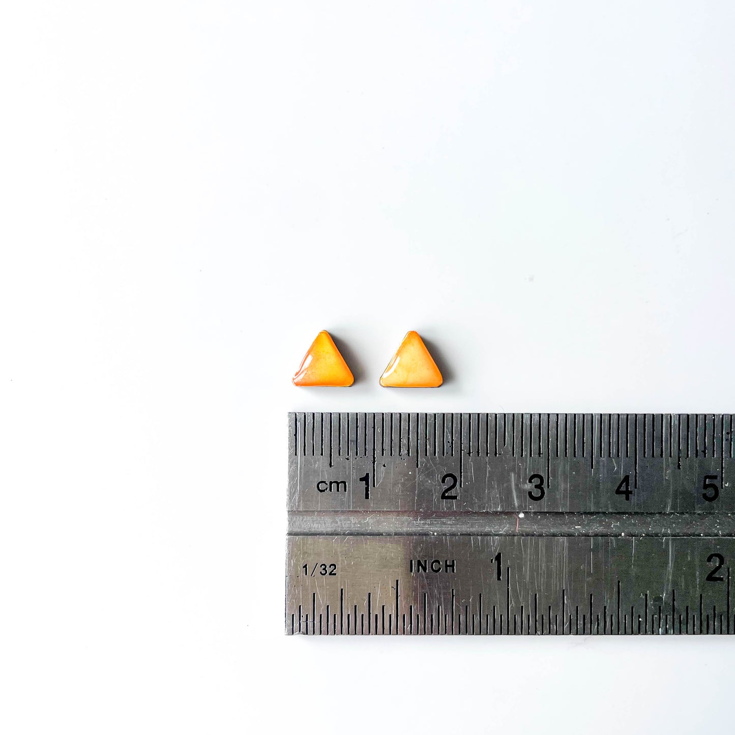 Triangle Stud Earrings - Yellow Mix - Rainbow Collection