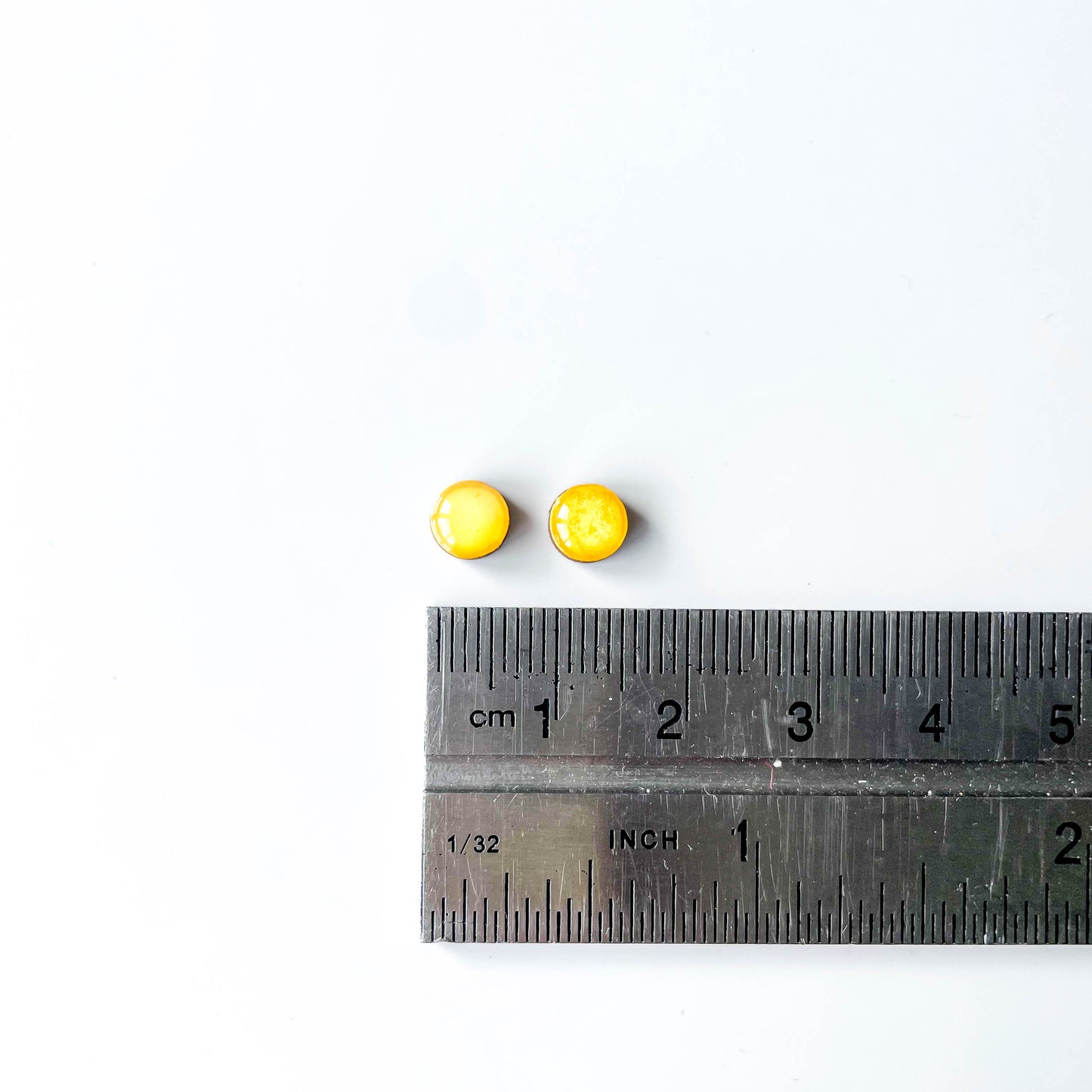 Circle Stud Earrings - Yellow Mix - Rainbow Collection