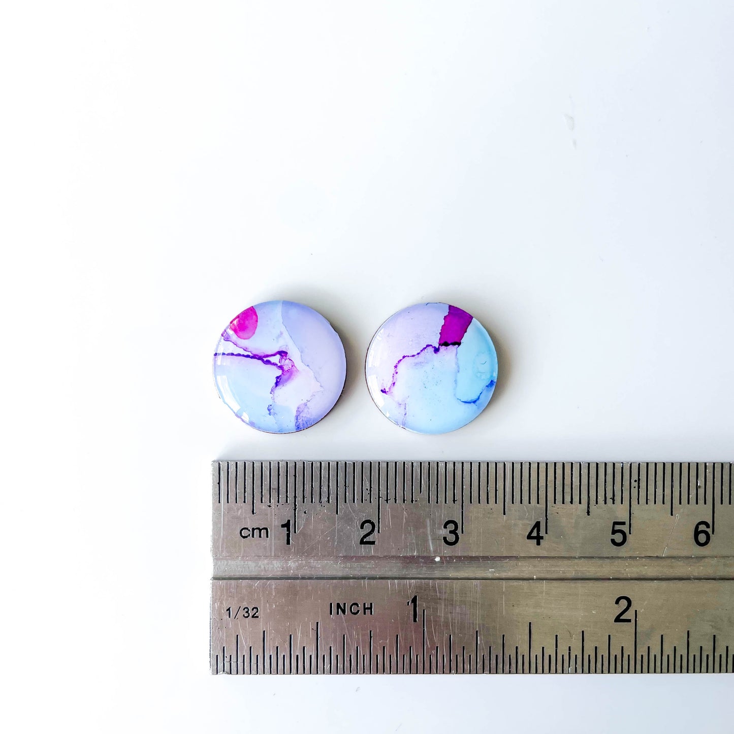 Large Circle Stud Earrings - Purple Mix - Rainbow Collection