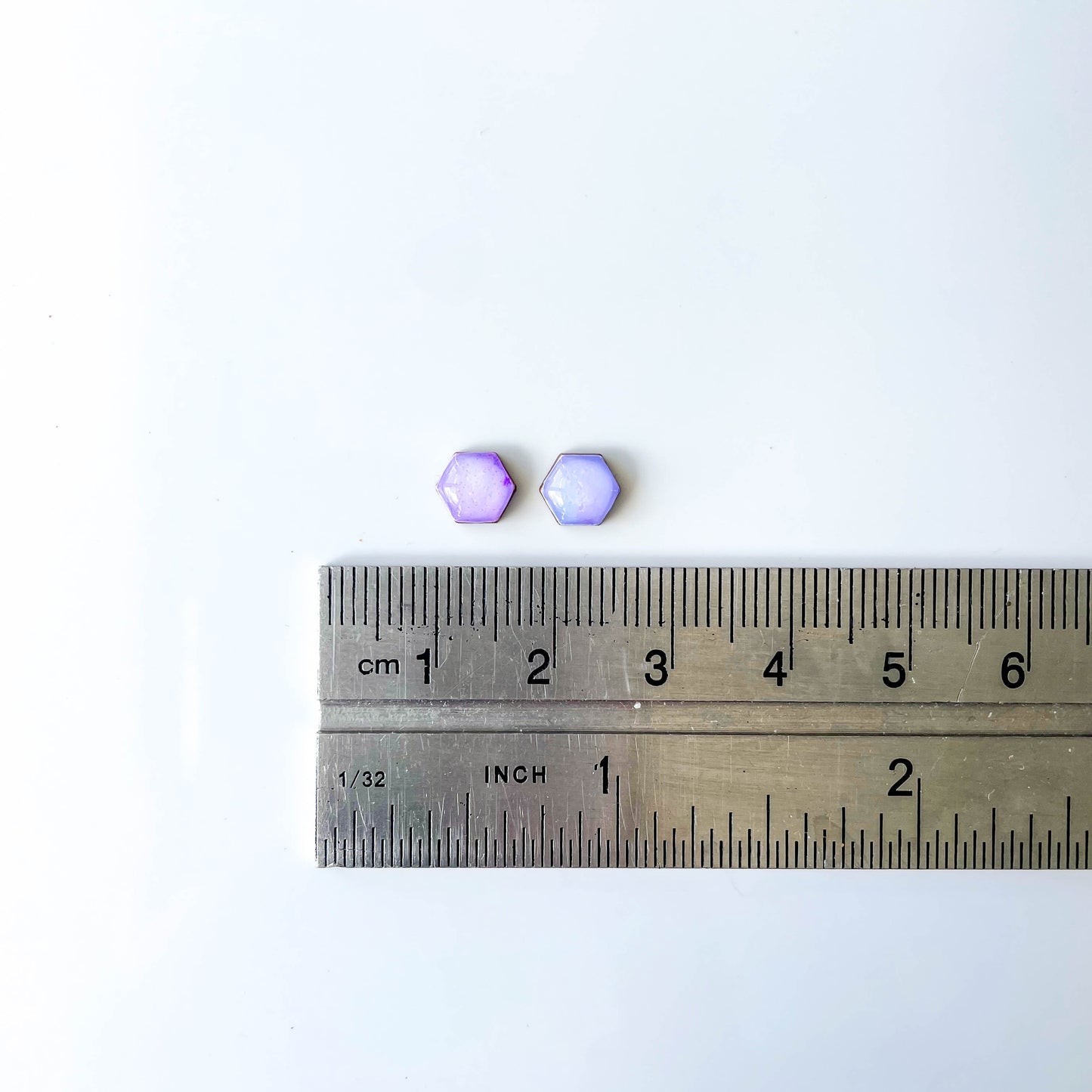 Hexagon Stud Earrings - Purple Mix - Rainbow Collection