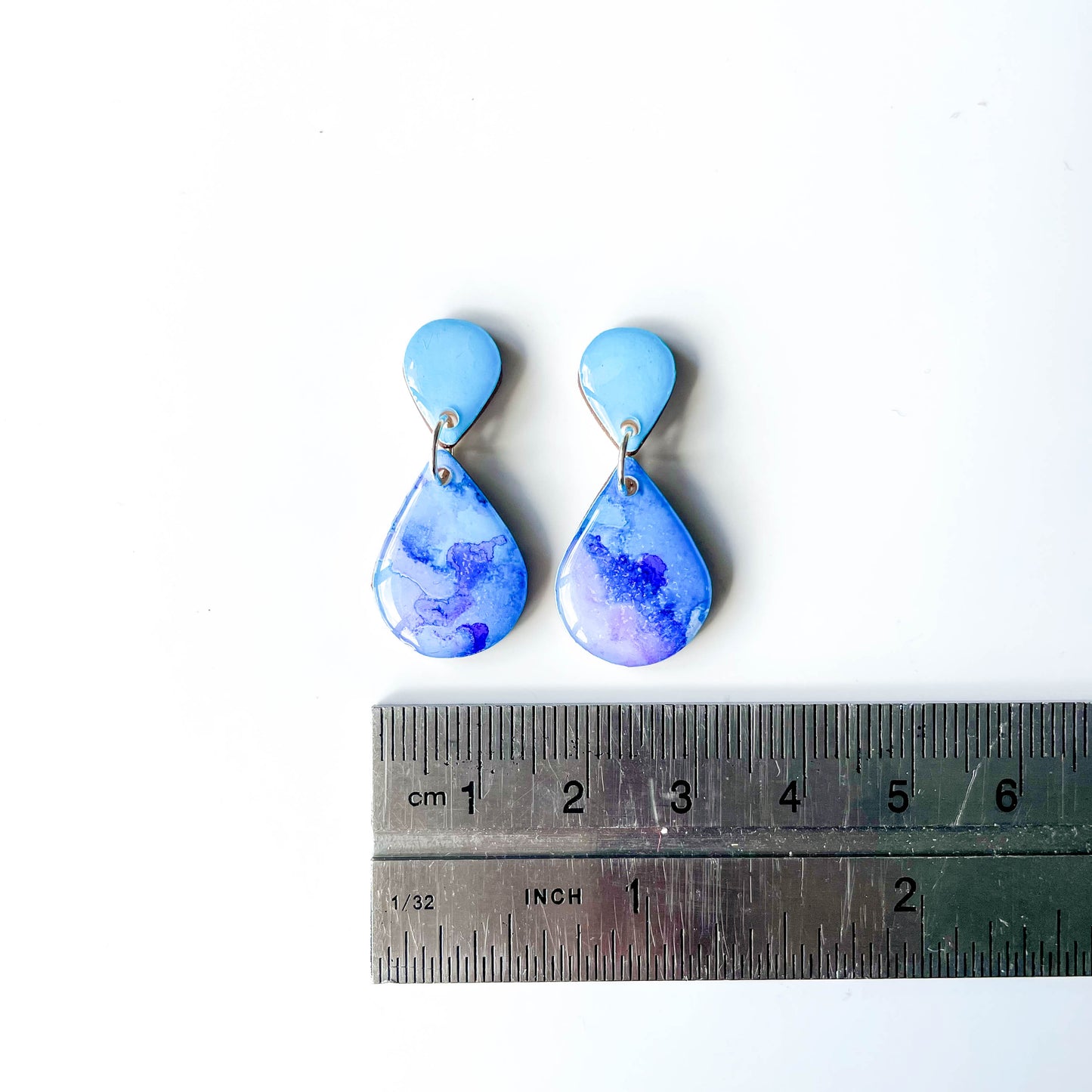 Teardrop Drop Earrings - Blue Mix - Rainbow Collection