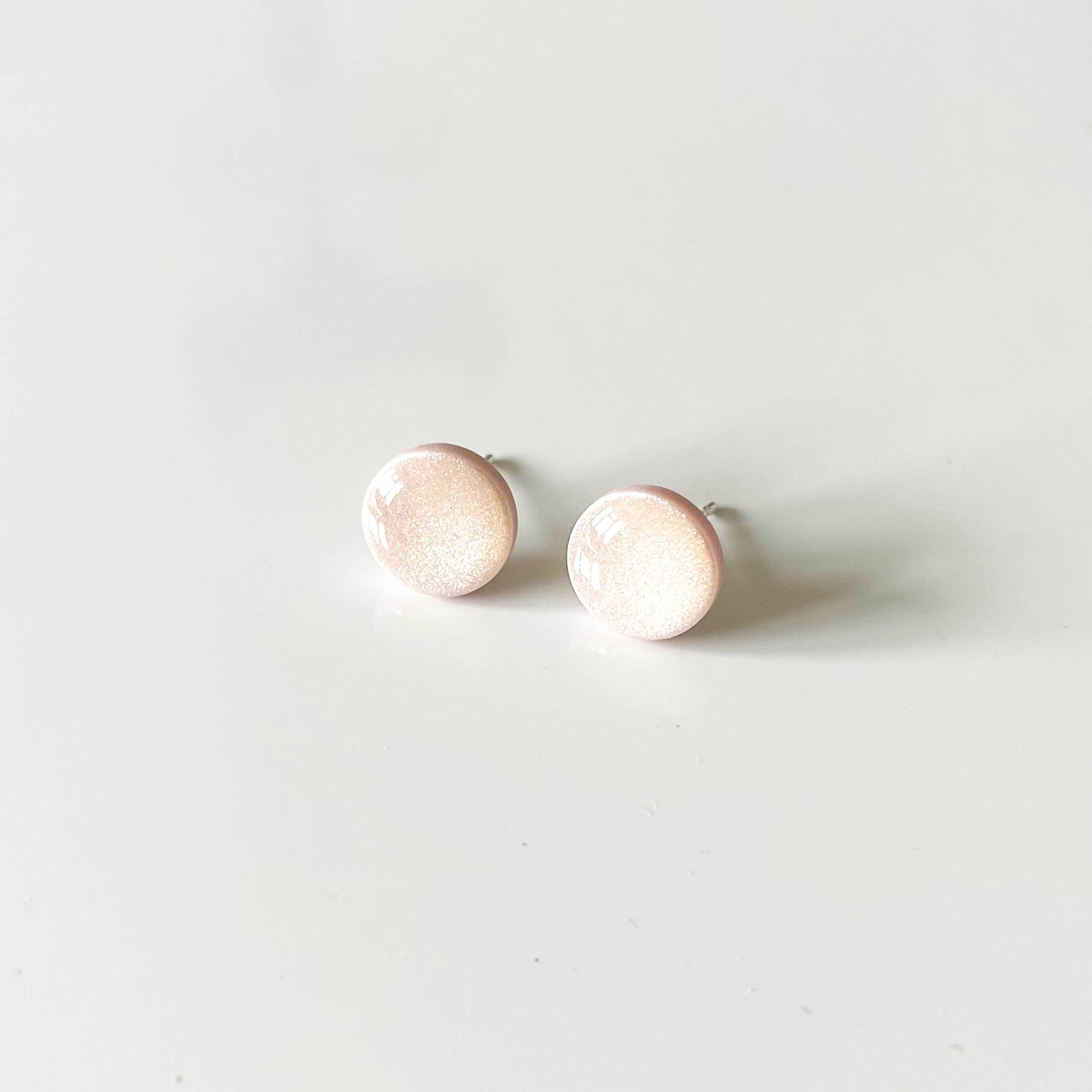 Light Pink Shimmer Stud Earrings