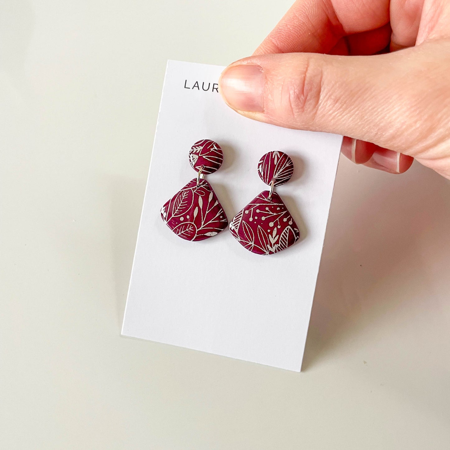 Purple Floral Drop Earrings