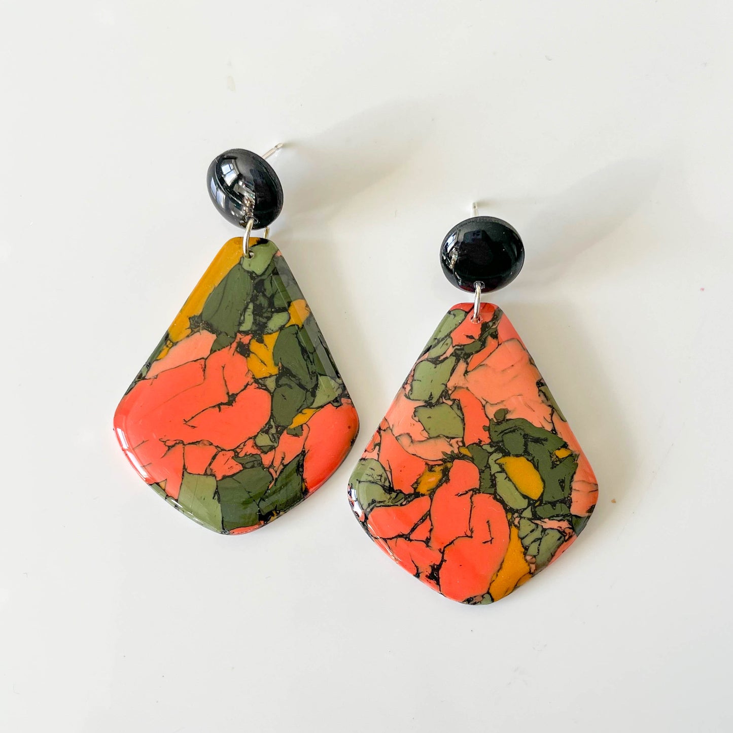 Marble Large Earrings