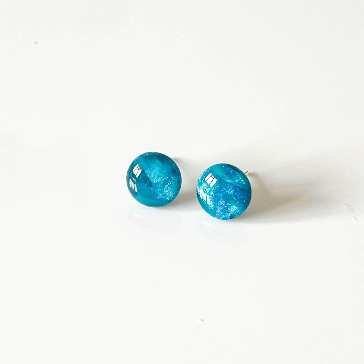 Shimmer Turquoise Stud Earrings
