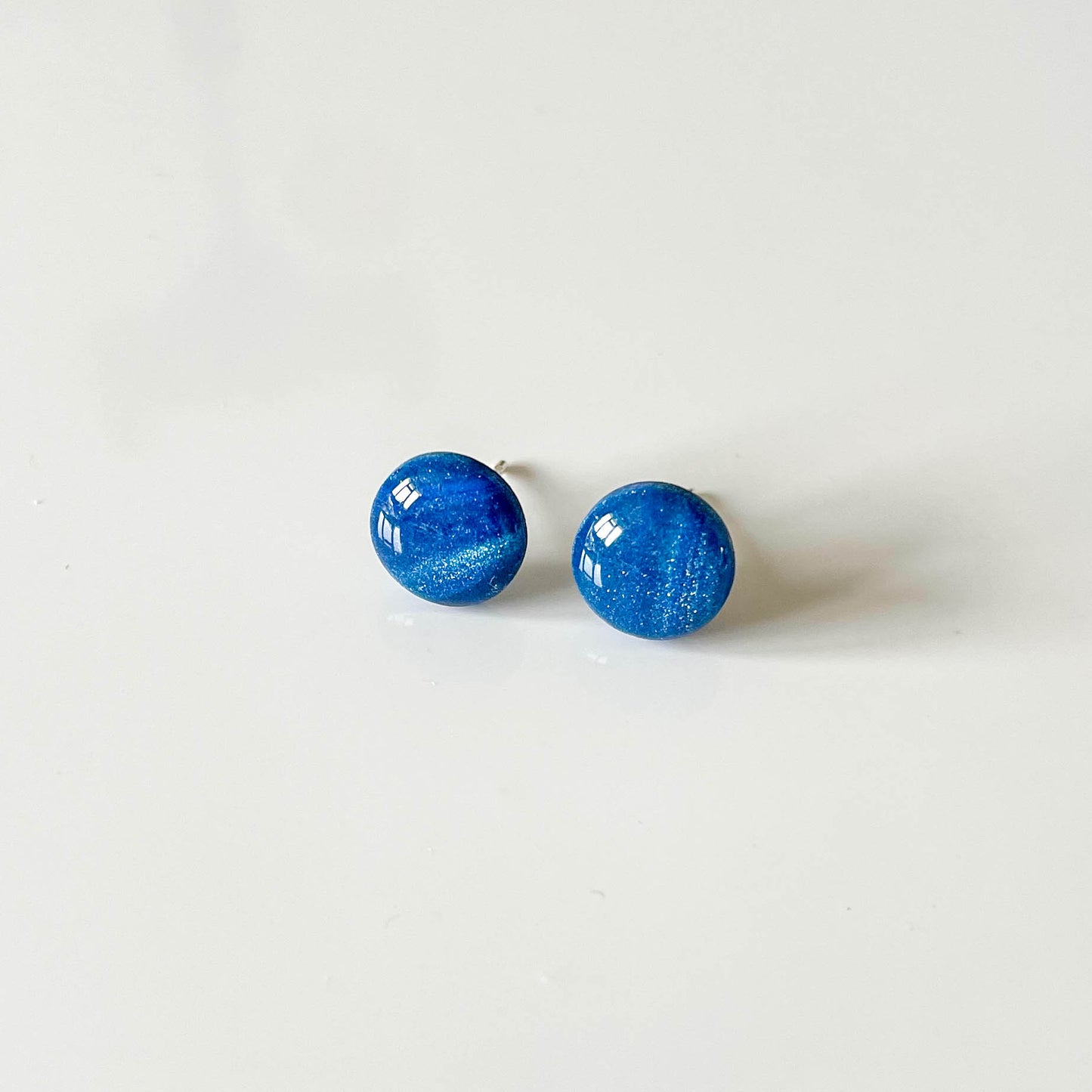 Blue Shimmer Stud Earrings