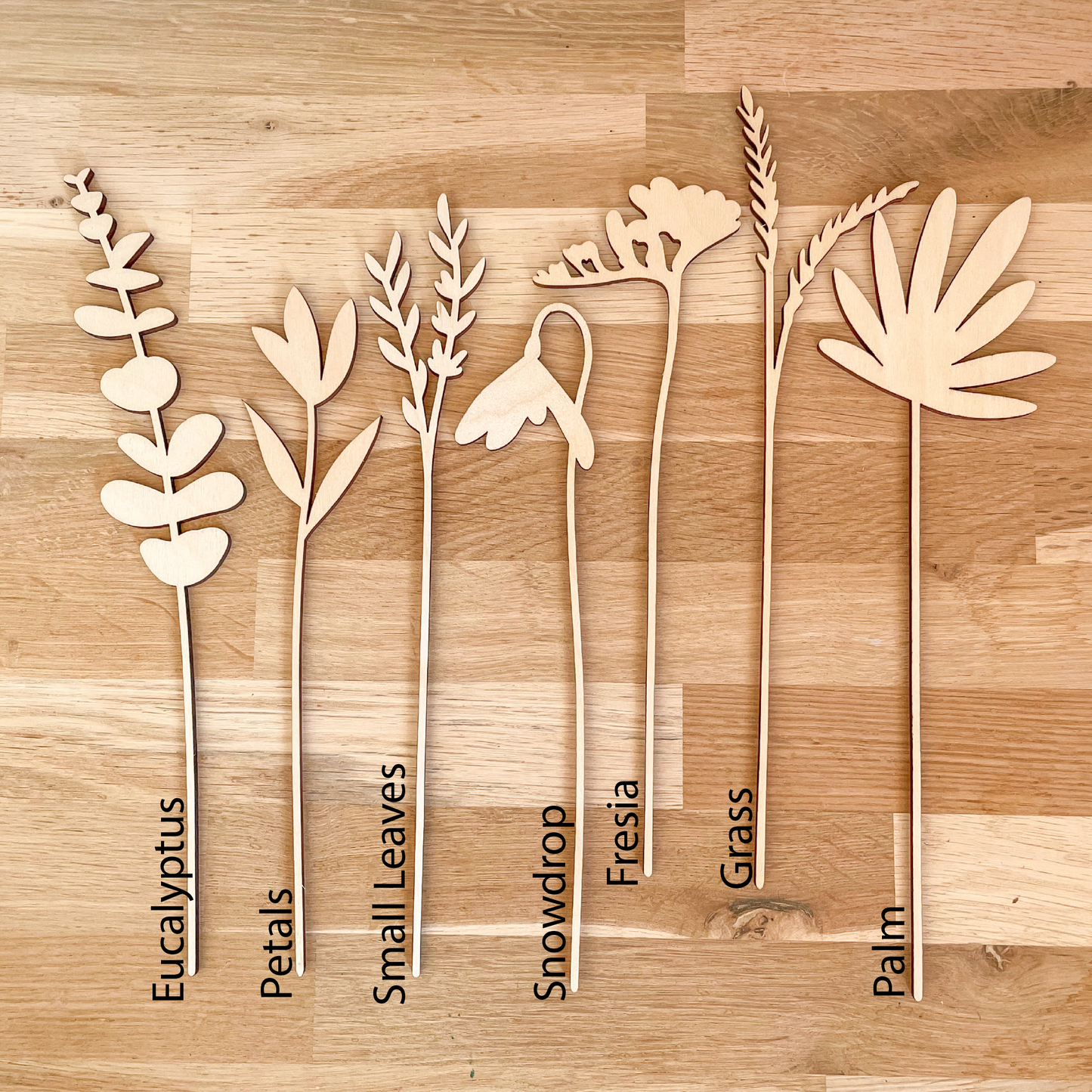 Large Individual Wooden Flower Stems - Unfinished - Paint Your Own - END OF LINE