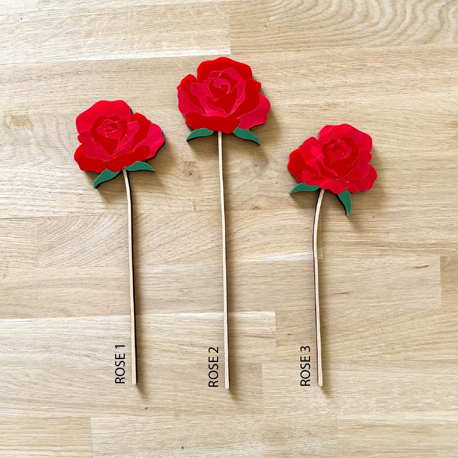 Large Individual Acrylic Rose Stems - END OF LINE