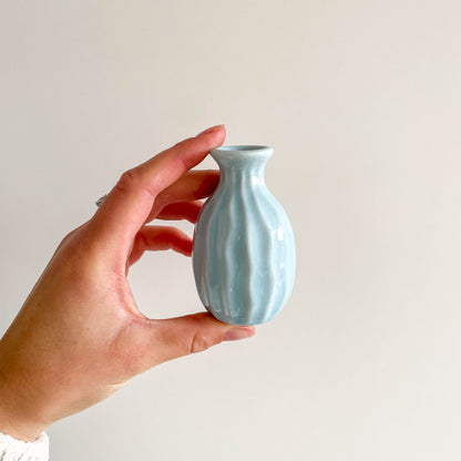 Mini Ceramic Vase - Blue - SECONDS