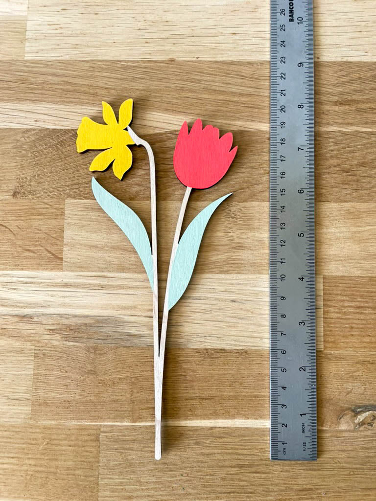 Wooden Spring Flowers - Tulip & Daffodil