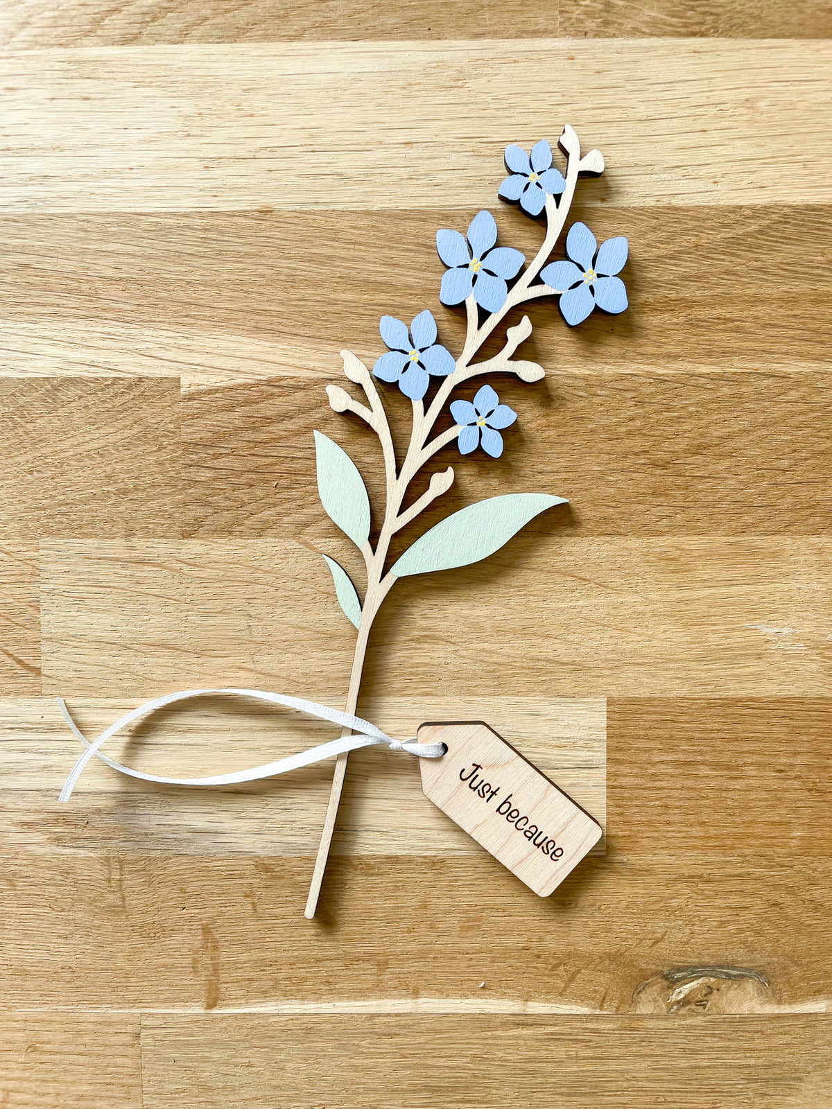 Engraved Wooden Gift Tag With Ribbon