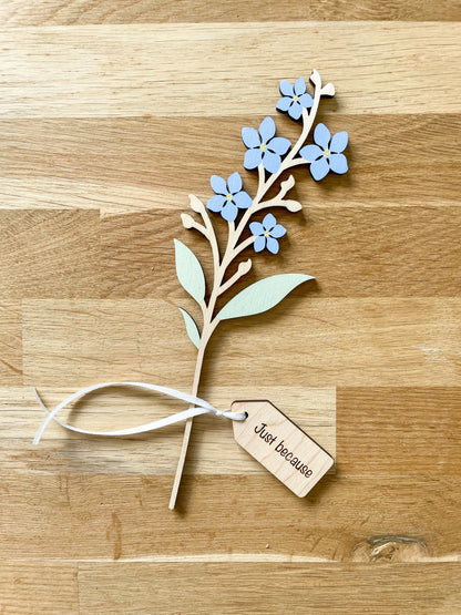 Engraved Wooden Gift Tag With Ribbon
