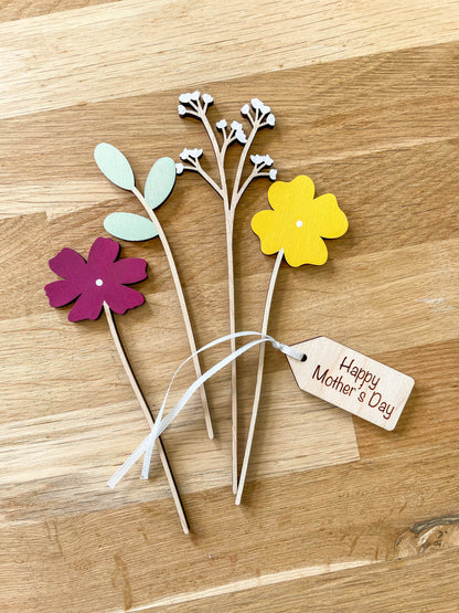 Engraved Wooden Gift Tag With Ribbon