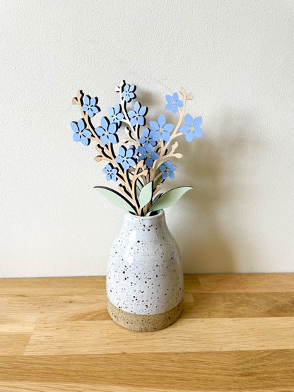 Wooden Forget Me Not Flowers