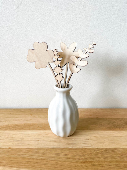 MYSTERY BOX - 10x Mini Wooden Flower Stems - Unfinished - Paint Your Own