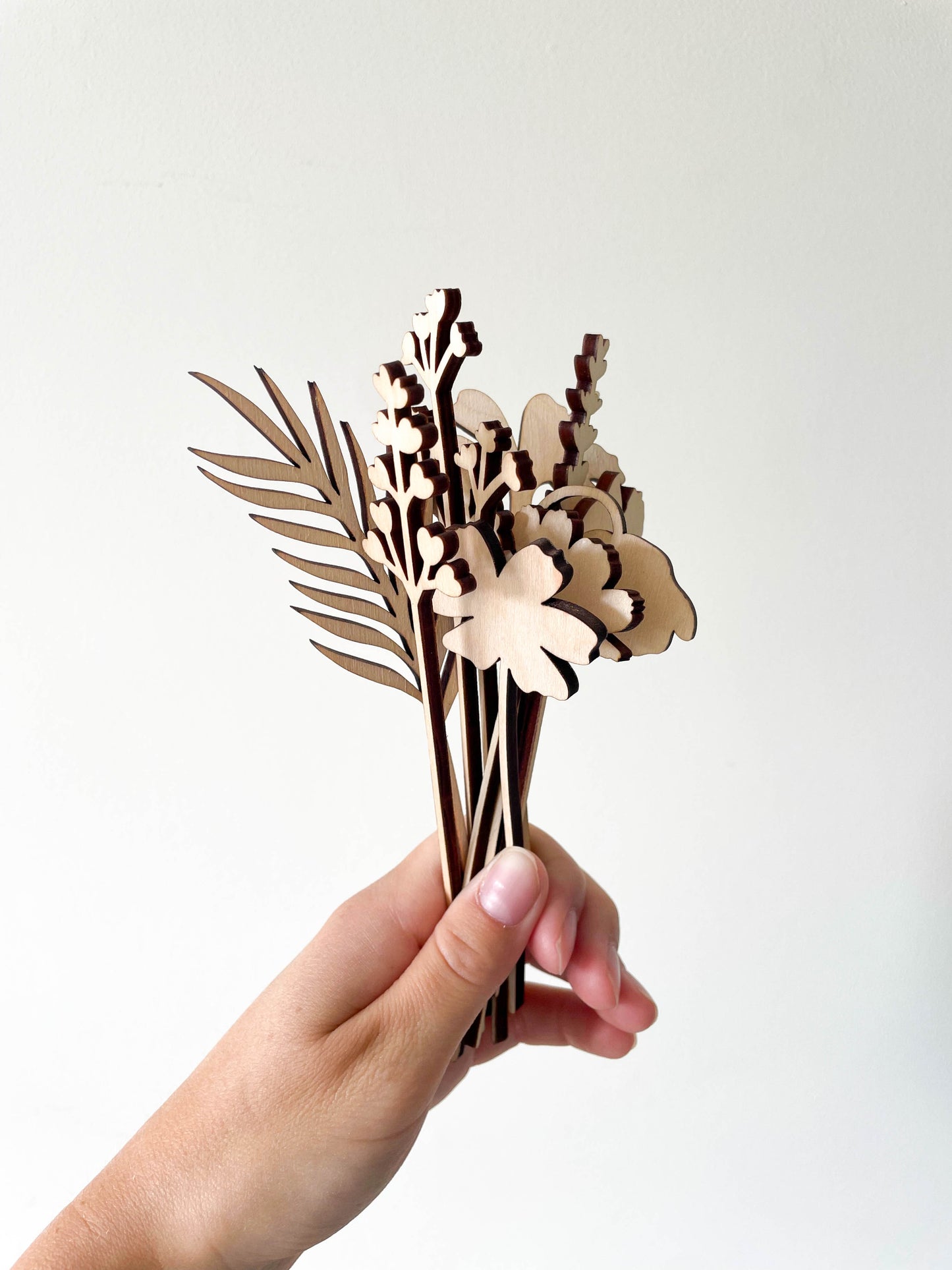 MYSTERY BOX - 10x Mini Wooden Flower Stems - Unfinished - Paint Your Own