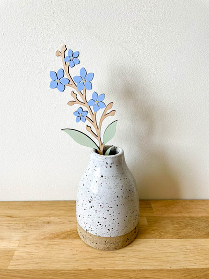 Wooden Forget Me Not Flowers