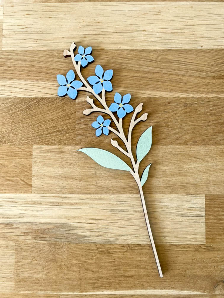 Wooden Forget Me Not Flowers