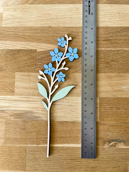 Wooden Forget Me Not Flowers