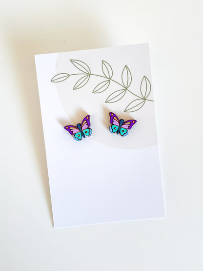 Colourful Butterfly Stud Earrings