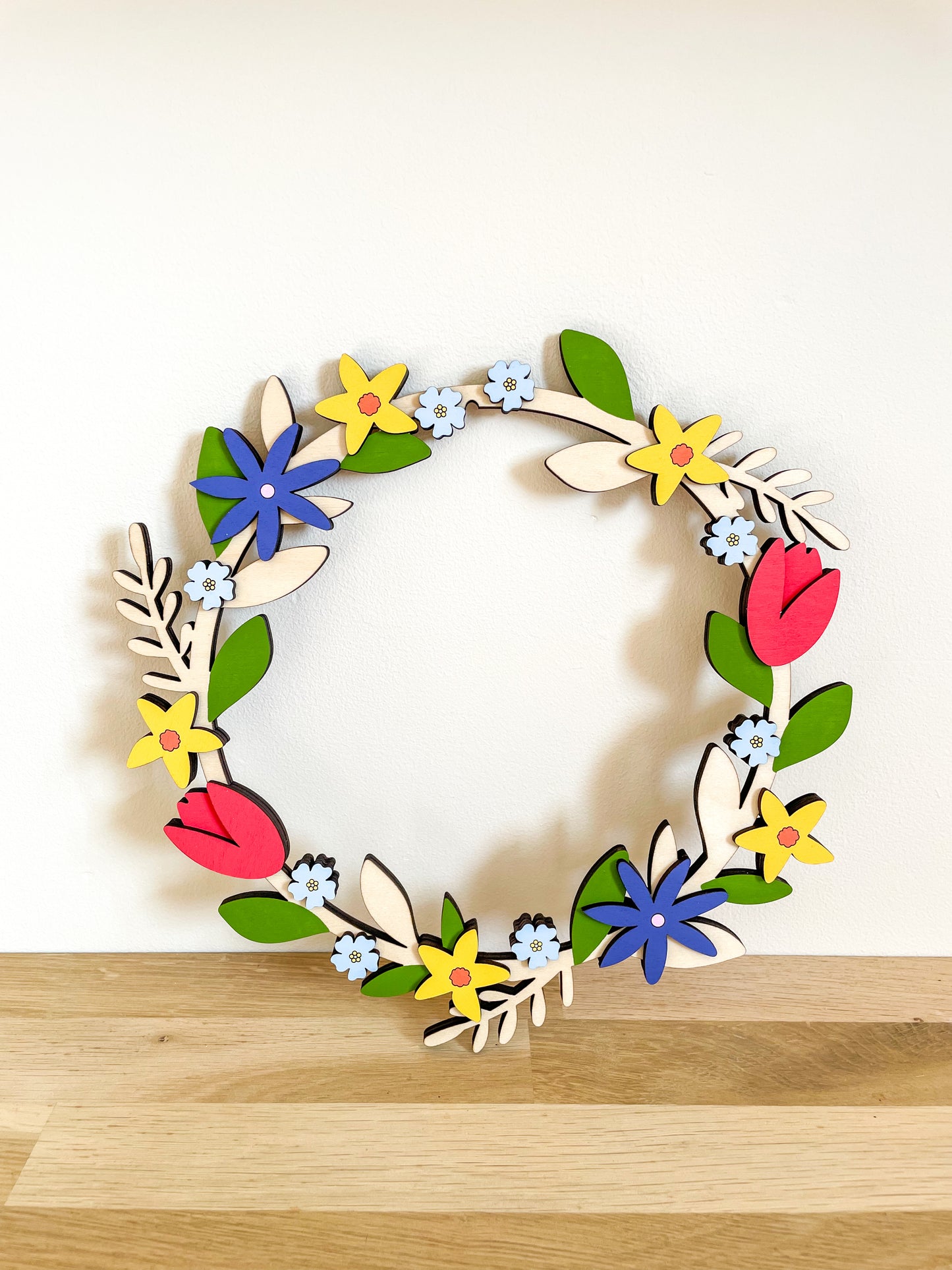 Wooden Spring Wreath - SAMPLE