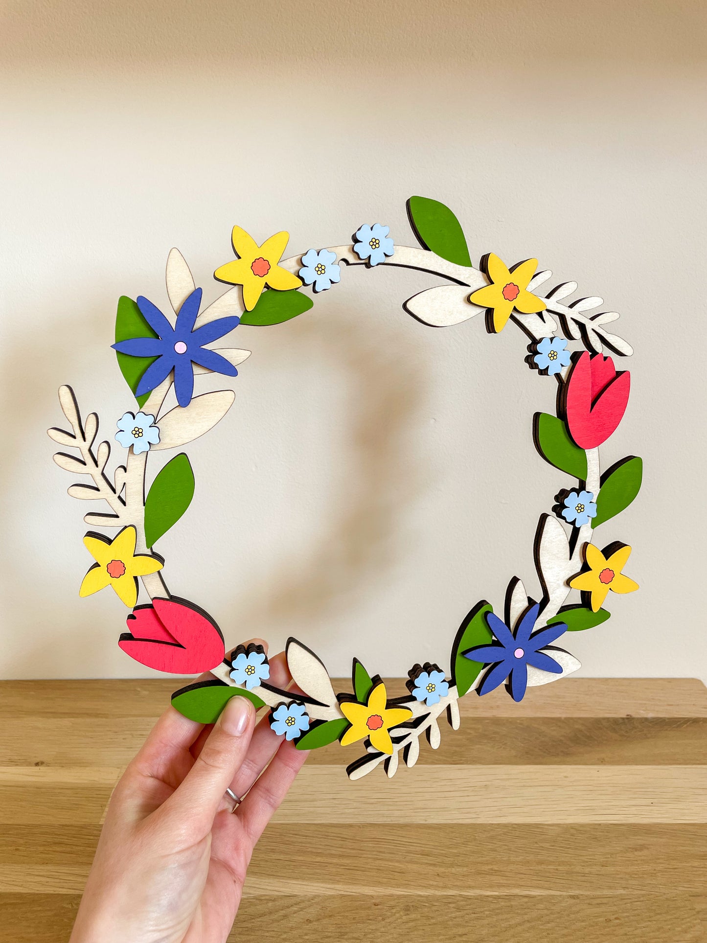 Wooden Spring Wreath - SAMPLE