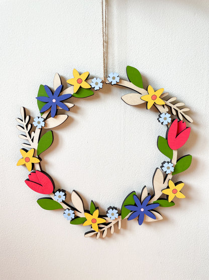 Wooden Spring Wreath - SAMPLE