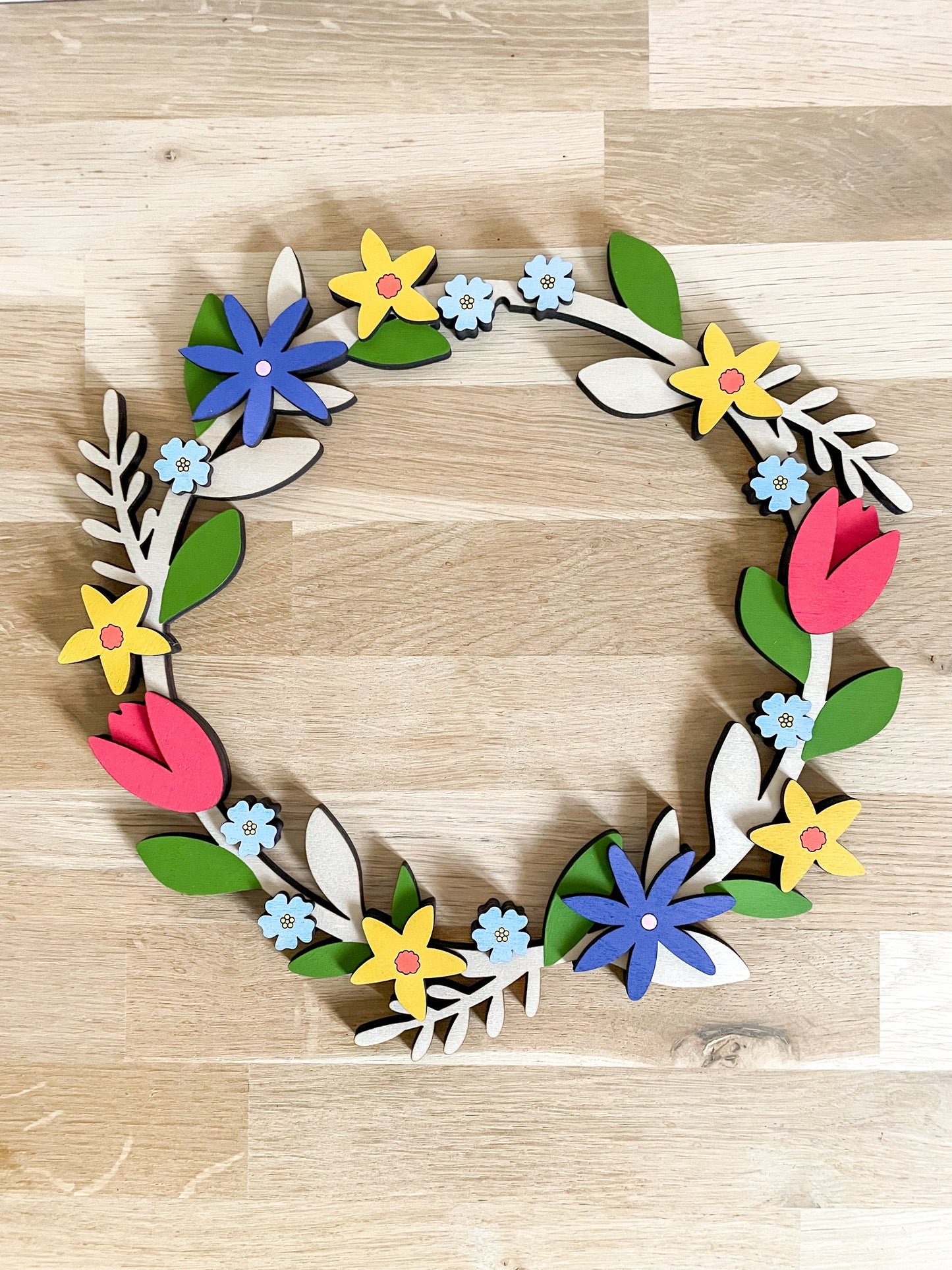 Wooden Spring Wreath - SAMPLE