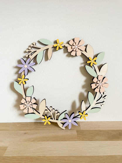 Wooden Blossom Wreath - SAMPLE